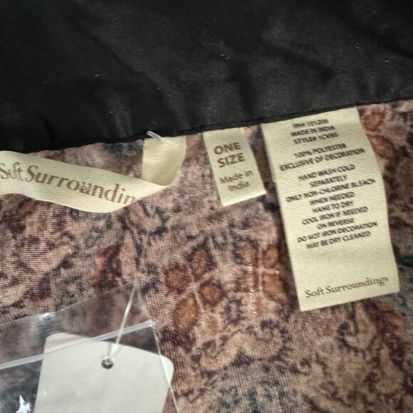 Soft Surroundings Velvet Kimono Wrap One Size Open Front Topper Jacket Boho New - Picture 8 of 8